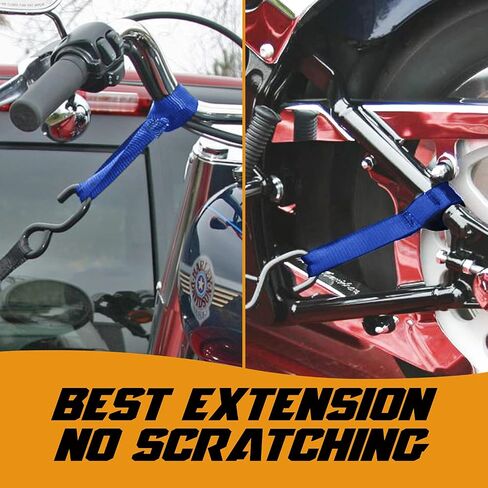 Soft Loop Motorcycle Tie-Down Straps, 1100 lb Load Capacity - 6 Pack 14 inches UV Resistant Tie-Down Loops, Secure Trailering of Bikes, ATV, UTV, Lawn Equipment in Saudi Arabia
