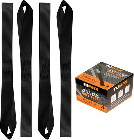 Soft Loop Motorcycle Tie-Down Straps, 1100 lb Load Capacity - 6 Pack 14 inches UV Resistant Tie-Down Loops, Secure Trailering of Bikes, ATV, UTV, Lawn Equipment in Saudi Arabia