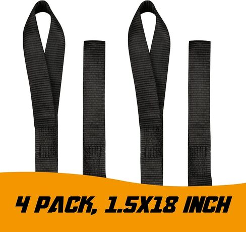 Soft Loop Motorcycle Tie-Down Straps, 1100 lb Load Capacity - 6 Pack 14 inches UV Resistant Tie-Down Loops, Secure Trailering of Bikes, ATV, UTV, Lawn Equipment in Saudi Arabia