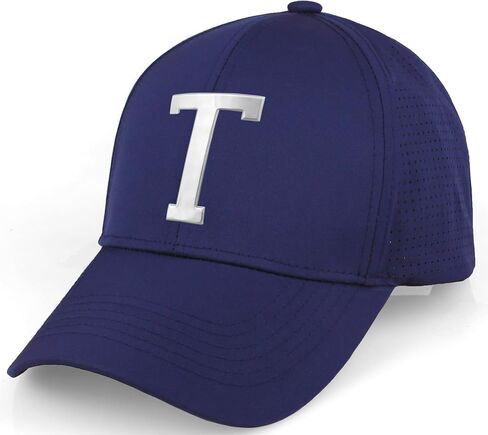 Daxton Performance Cool Tech Baseball Hat Alphabet Initial with Silver Letters in Saudi Arabia