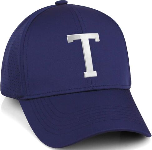 Daxton Performance Cool Tech Baseball Hat Alphabet Initial with Silver Letters in Saudi Arabia