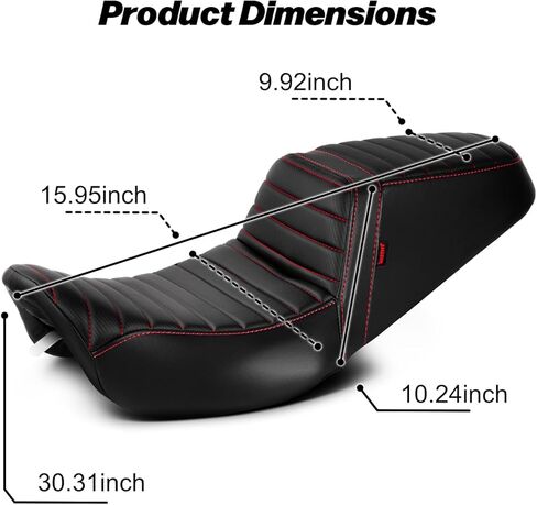 سائق من قطعة واحدة ومقعد للركاب مع غرز نمط الماس لتلاءم لهارلي تورنج رود كينج 1997-2007 شارع Glide 2006-2007 (خياطة حمراء) in Kuwait