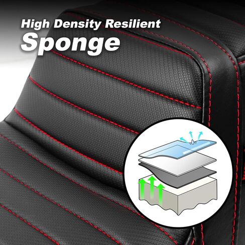 سائق من قطعة واحدة ومقعد للركاب مع غرز نمط الماس لتلاءم لهارلي تورنج رود كينج 1997-2007 شارع Glide 2006-2007 (خياطة حمراء) in Kuwait