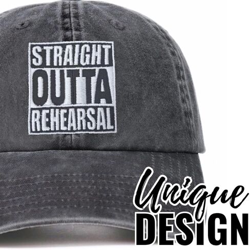 InnoBeta Actors Gifts Cap, Funny Adjustable Embroidered Hat Gifts for Theater Actress on Birthday, Christmas, Straight Outta Rehearsal Grey in Saudi Arabia