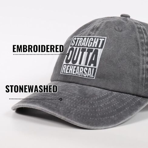 InnoBeta Actors Gifts Cap, Funny Adjustable Embroidered Hat Gifts for Theater Actress on Birthday, Christmas, Straight Outta Rehearsal Grey in Saudi Arabia