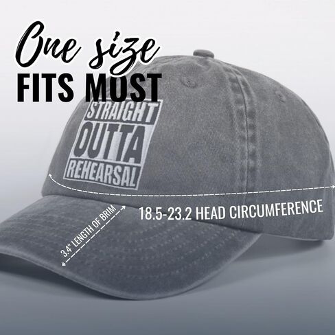 InnoBeta Actors Gifts Cap, Funny Adjustable Embroidered Hat Gifts for Theater Actress on Birthday, Christmas, Straight Outta Rehearsal Grey in Saudi Arabia