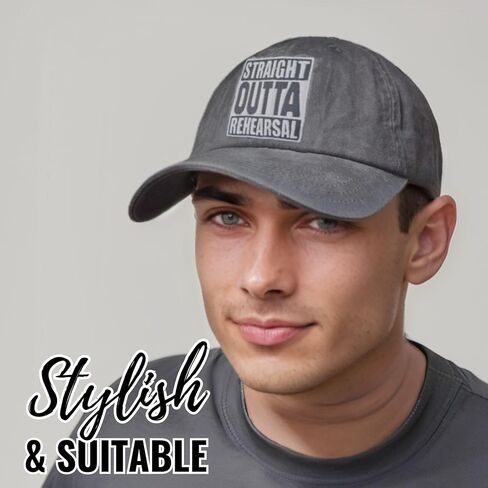 InnoBeta Actors Gifts Cap, Funny Adjustable Embroidered Hat Gifts for Theater Actress on Birthday, Christmas, Straight Outta Rehearsal Grey in Saudi Arabia