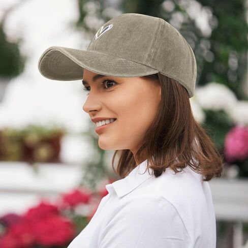 2 Pack Heart Baseball Caps for Women Men, Cute Adjustable Washed Sun Hats for Outdoor Running Golf in Kuwait