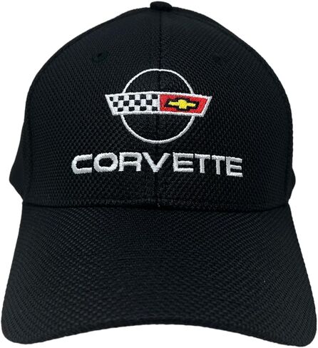 C4 Corvette Embroidered Stretch Fit Hat - Chevrolet Automotive Racing Cap Black in Saudi Arabia