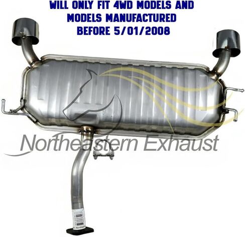 العادم الشمالي الشرقي | كاتم الصوت الخلفي من الفولاذ المقاوم للصدأ متوافق مع Hyundai Tucson 2005-2008 2.7L | وشملت حشيات حرة ومشبك | جزء استبدال السيارات in Saudi Arabia