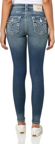 True Religion Women's Jennie Mid-Rise Flap Super T Skinny Jeans in Valmonte in Saudi Arabia