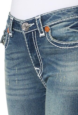 True Religion Women's Jennie Mid-Rise Flap Super T Skinny Jeans in Valmonte in Saudi Arabia