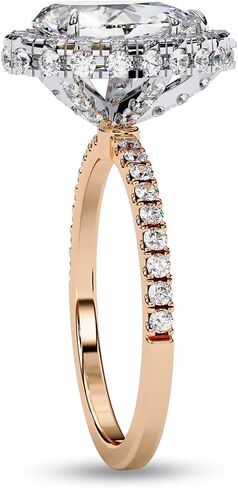 Savearth Diamonds Halo solitaire خواتم الخطبة للنساء ، مركز 10 × 7 مم مقر من الكمثرى مختبر تم إنشاؤه مويسانيت بوعد الوعد لها في الذهب الصلب 10K / 14K أو 925 الفضة الاسترليني in Saudi Arabia