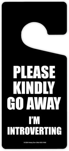 Honey Dew Gifts, Go Away My Alone Time is for Everyone's Safety, Door Hangers, Door Knob Hanger, Front Door Hanger, Funny Door Sign Hanger, Bedroom Door Decor, 4 inch by 9 inch, HDG-1642 in Kuwait