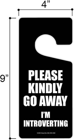 Honey Dew Gifts, Go Away My Alone Time is for Everyone's Safety, Door Hangers, Door Knob Hanger, Front Door Hanger, Funny Door Sign Hanger, Bedroom Door Decor, 4 inch by 9 inch, HDG-1642 in Kuwait