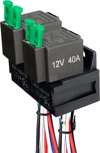 MGI SpeedWare Fused Relay 40A 12vDC 4-Pin SPST مع مقبس تسخير وفتيل LED 30A (عبوتان) in Saudi Arabia