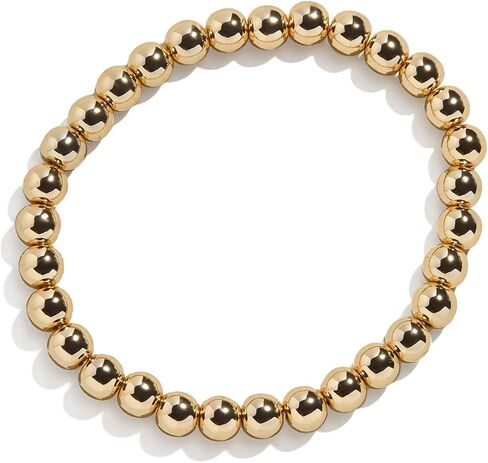 Pisa Stretch Bracelet - 14k Gold-Plated Beaded Bracelet for Women, Stacking Bracelet, Gold-Plated Ball Bracelet, Trendy and Hypoallergenic Jewelry, Women's Fashion Jewelry, 5.5", 6mm Bead in Saudi Arabia