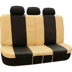 FH Group Car Seat Covers - PU Leather Universal Fit, Automotive Airbag Compatible, Split Bench Rear Seat Cover for SUVs, Black in Kuwait