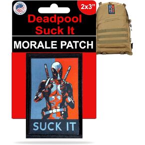 Deadpool Suck It Morale Patch | Funny Morale Patch by Redheadedtshirts | Hook and Loop Deadpool Patches for Your Plate Carrier, Tactical Gear, Hat or Vest in Kuwait
