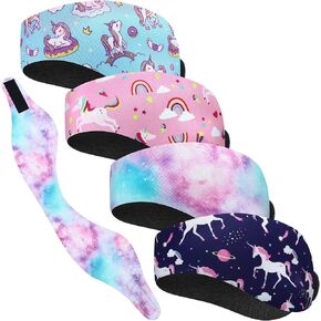 4 Pieces Swimming Headband Swimming Ear Band Adjustable Swim Headband Keeping Water Out Ear Protection Headband for Kids Adults Surfing Bathing Kayaking (Delicate Style) in Kuwait