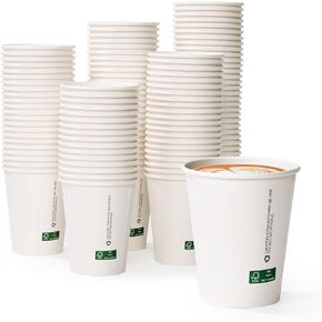 LITOPAK 210 Pack 16 oz Disposable Paper Coffee Cups, White FSC Hot Coffee Cups for Multiple Drinks for Office, Store, Home in Kuwait