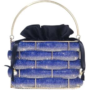 Rhinestone Bags Woven Rhinestone Clutch Bags Women Boutique Graduated Multicolor Crystal Hollow Out Metal Purses and Handbags Wedding(Green) in Kuwait