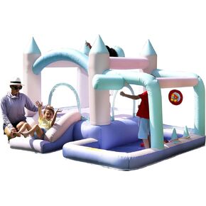 Bounce House Inflatable Slide Kids Bouncy Castle with Ball Pit,Dreamy Jumper with Air Blower for Wet and Dry in Kuwait