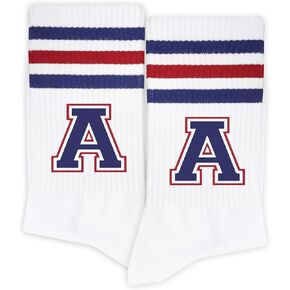 جوارب رسائل مخططة ، هدايا للرجوع إلى المدرسة ، عيد الشكر ، عيد الميلاد ، هدايا أعياد الميلاد للعائلة ، الأصدقاء (الأحمر والبحرية الأزرق) in Kuwait