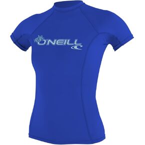 O'Neill Wetsuits Women's Basic Skins S/S Rash Guards, Tahitian Blue, X-Large in Kuwait