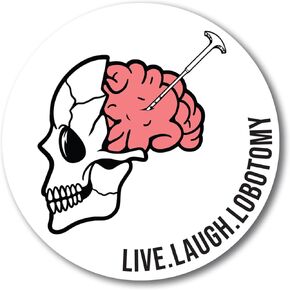 Magnet Me up Premium Live Laugh LoBotomy Scenter Guthic Magnet Magnet مع جمجمة ، 5 بوصات ، مغناطيس السيارات الثقيلة للسيارات الدفع الرباعي أو أي سطح مغناطيسي آخر ، هدية فكاهية مثالية in Kuwait