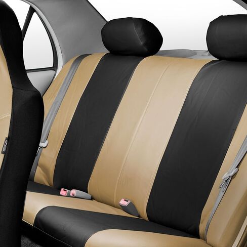 FH Group Car Seat Covers - PU Leather Universal Fit, Automotive Airbag Compatible, Split Bench Rear Seat Cover for SUVs, Black in Kuwait