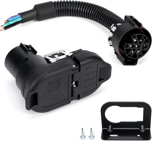 4/7 Pin Trailer Towing Harness Connector, 40974 Trailer Brake Wiring Harness 4/7 Plug Connector with Bracket Compatible with Ford F-150, F-250, F-350, Tacoma, Dodge Durango, GMC in Saudi Arabia