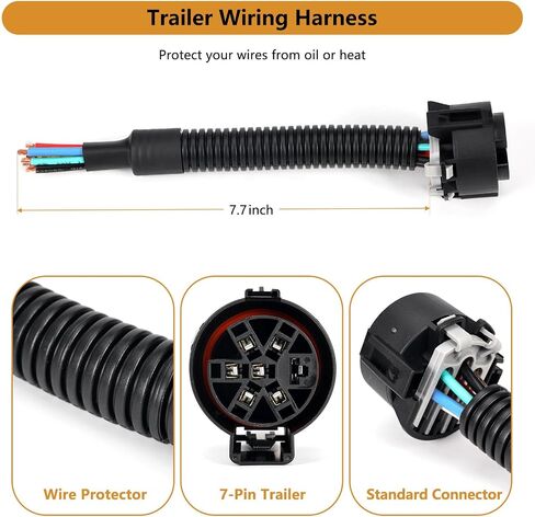 4/7 Pin Trailer Towing Harness Connector, 40974 Trailer Brake Wiring Harness 4/7 Plug Connector with Bracket Compatible with Ford F-150, F-250, F-350, Tacoma, Dodge Durango, GMC in Saudi Arabia