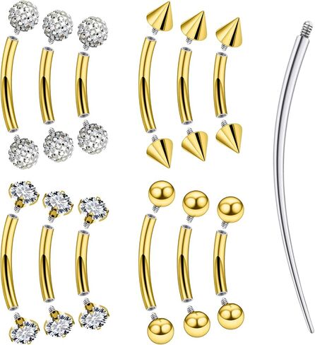 Eyebrow & Rook Piercing Jewelry Surgical Steel Internal Thread Curved Barbell Tiny Eyebrow Ring Vertical Labret Lip Jewelry Ear Rook Small Belly Button Ring for Women Men 16g 6mm/8mm/10mm in Kuwait