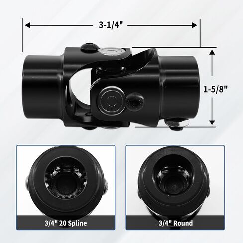 3/4 "20 spline x 3/4" Round Round Sweat U Coint Single Single Black Universal Coint in Saudi Arabia