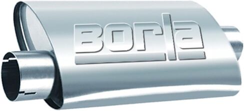 BORLA 40657 ProXS ProXS Muffler 2" Offset Inlet/ 2" Center Outlet, 4.25" x 7.88" Oval, 14" Long Body, 19" Overall Length. Universal Part. Reversible Design. in Saudi Arabia