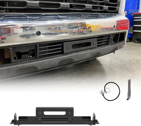 Autowiki Front Winch Mount Bracket for 2020-2024 Chevy Silverado 2500/3500/2500 HD/3500 HD ، لوحة رافعة خفية أمامية لـ 20-24 Silverado 2500 3500 in Saudi Arabia