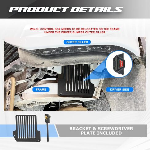 Autowiki Front Winch Mount Bracket for 2020-2024 Chevy Silverado 2500/3500/2500 HD/3500 HD ، لوحة رافعة خفية أمامية لـ 20-24 Silverado 2500 3500 in Saudi Arabia