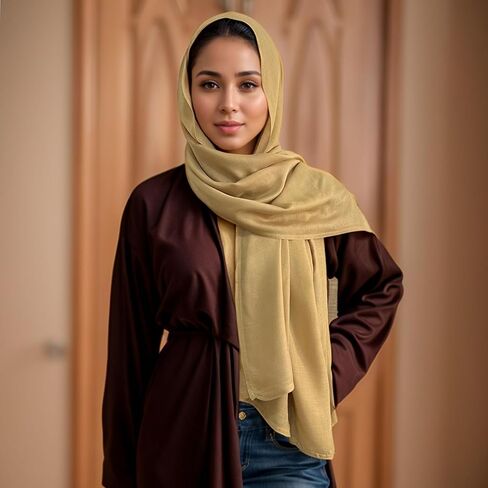 Viscose Cotton Hijab وشاح للنساء اليومي ، ولفائف شال شال خفيفة الوزن لملحقات Abaya in Kuwait