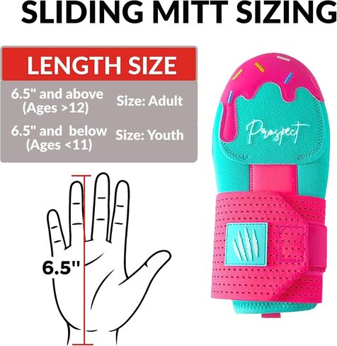Mitt Mitt - أحجام الشباب والبالغين - Mippy Accessory Gingerbread Man ، الآيس كريم ، لون ميامي ، اليسار اليمنى واليمين ، حماية اليد والمعصم in Kuwait