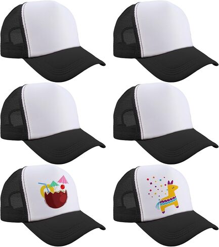 6 Pack Adult Trucker Cap Summer Mesh Baseball Cap DIY Sublimation Trucker Hat for Men Women Summer Outdoor Activities in Kuwait
