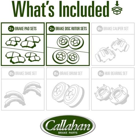 Callahan Brake Parts Kit الأمامية والخلفية مجموعة الفرامل في الفترة 2003-2008 Dodge Ram 3500 ، 2007-2008 1500 ، 2003-2008 2500 Pickup-دوارات القرص المحفورة والوقت مع منصات فرامل السيراميك بديل in Saudi Arabia