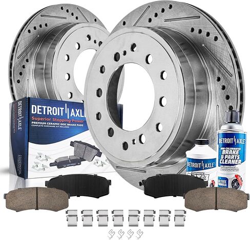Detroit Axle - مجموعة الفرامل الخلفية لتويوتا 4Runner FJ Cruiser Sequoia LEXUS GX470 حفر دوارات الفرامل المحفورة والوقت البديلة in Saudi Arabia