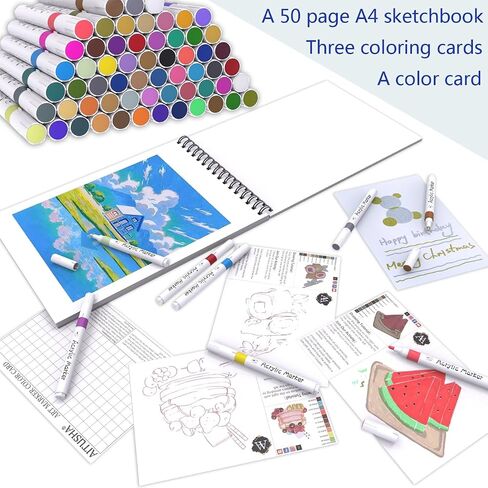 Coloring Markers Set for Adults with Standing Base, 168 Colors Dual Tip Permanent Art Pens with Travel Case for Drawing Sketching Adult Coloring Highlighting and Underlining in Saudi Arabia