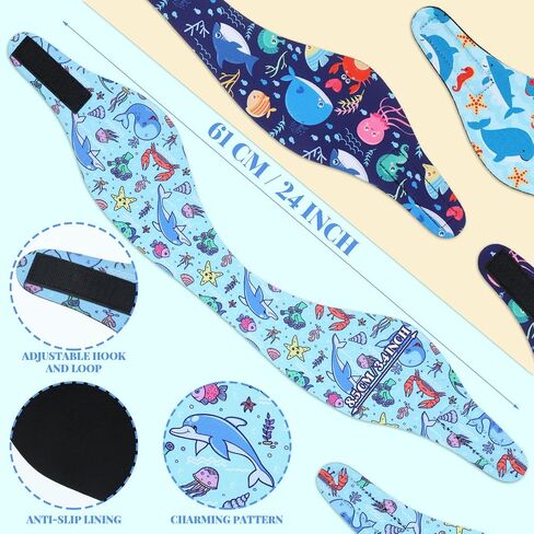 4 Pieces Swimming Headband Swimming Ear Band Adjustable Swim Headband Keeping Water Out Ear Protection Headband for Kids Adults Surfing Bathing Kayaking (Delicate Style) in Saudi Arabia