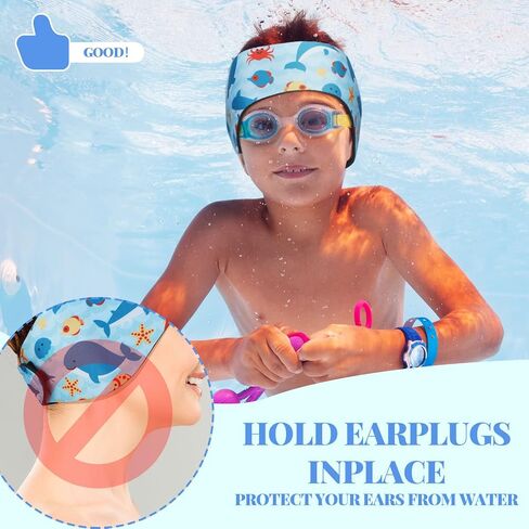 4 Pieces Swimming Headband Swimming Ear Band Adjustable Swim Headband Keeping Water Out Ear Protection Headband for Kids Adults Surfing Bathing Kayaking (Delicate Style) in Saudi Arabia