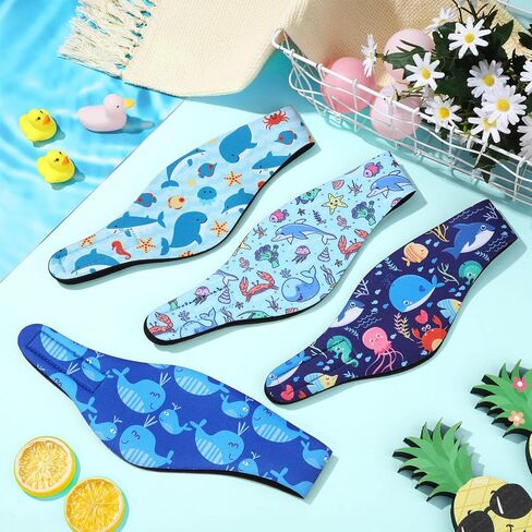 4 Pieces Swimming Headband Swimming Ear Band Adjustable Swim Headband Keeping Water Out Ear Protection Headband for Kids Adults Surfing Bathing Kayaking (Delicate Style) in Saudi Arabia
