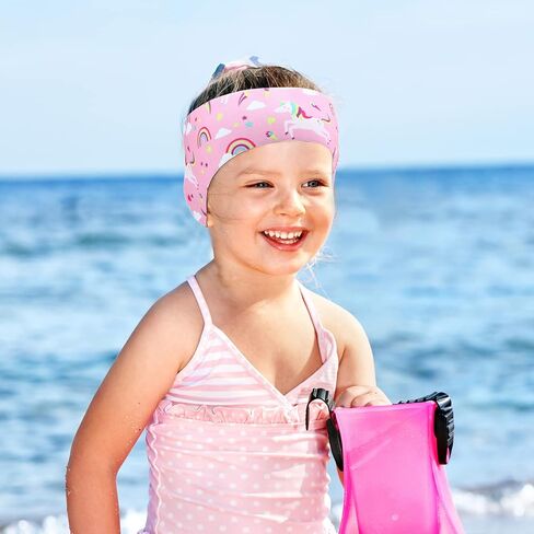 4 Pieces Swimming Headband Swimming Ear Band Adjustable Swim Headband Keeping Water Out Ear Protection Headband for Kids Adults Surfing Bathing Kayaking (Delicate Style) in Kuwait