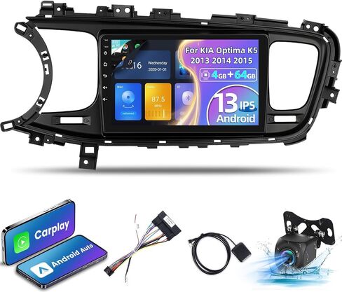 [2+64G] for KIA Optima K5 2013 2014 2015 DSP Audio - 9 inch HD Touchscreen Android 13 Car Radio - Wireless Carplay & Android Auto, GPS, WiFi, Mirror Link, DSP+EQ, SWC + AHD Backup Camera in Saudi Arabia