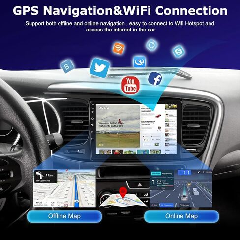 [2+64G] for KIA Optima K5 2013 2014 2015 DSP Audio - 9 inch HD Touchscreen Android 13 Car Radio - Wireless Carplay & Android Auto, GPS, WiFi, Mirror Link, DSP+EQ, SWC + AHD Backup Camera in Saudi Arabia